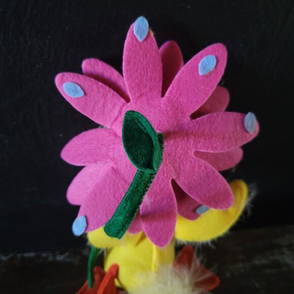 Annalee Easter / Spring Fuzzy Duckling Figure Doll With Pink Flower Hat c 2014 - Picture 6 of 7